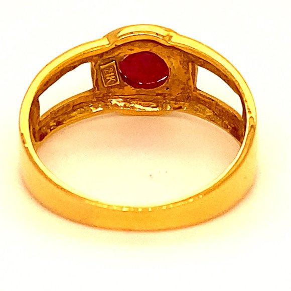 GIA Burmese Ruby 1.38ct Solid 21K Yellow Gold Ring - Picture 6 of 8